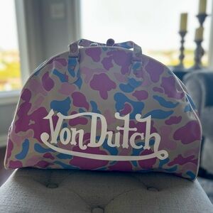 Vintage Von Dutch early 2000s Pink and Blue Camouflage Bag